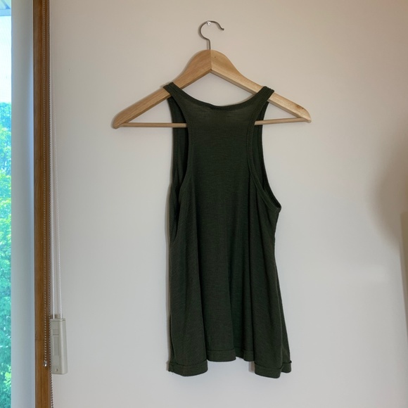 Free People flowy army green/olive tank top - Picture 6 of 6